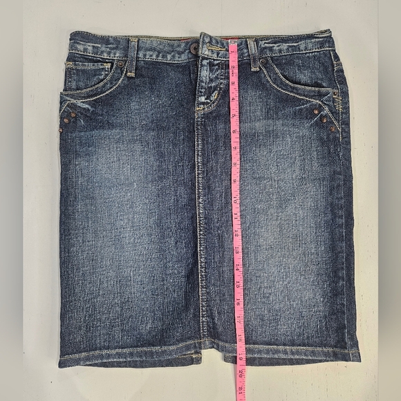 Guess Jeans 90s Y2k Blue Denim Pencil Skirt with back slit. size 28. - Picture 2 of 6